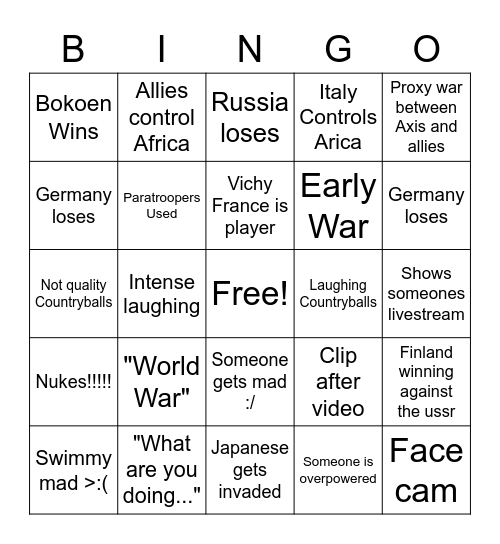 Bokoen Hoi4 Bingo Card