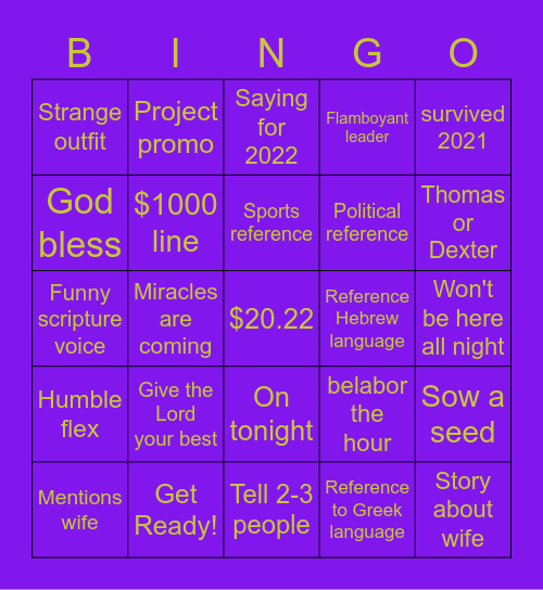 Jakes Bingo Card