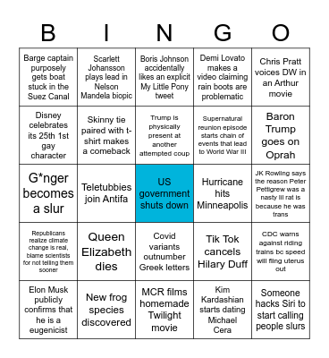 2022 Bingo Card