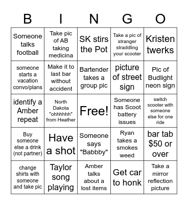 Alphabet Scooting Gang Bingo Card