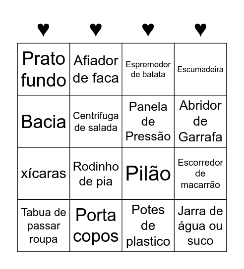 Chá da Dayse Bingo Card