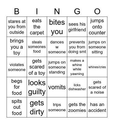 PASCAL BINGO Card