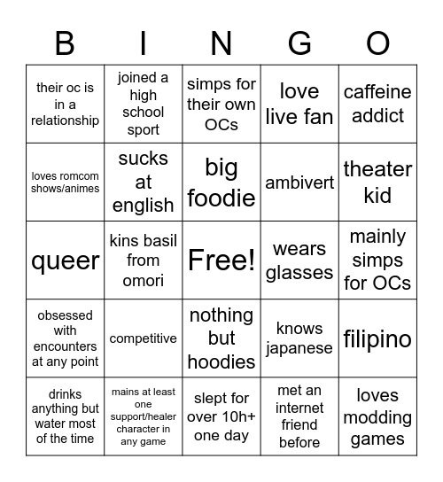 Peka's bingo Card