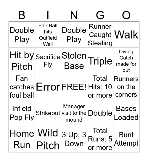 Graceball Bingo Card