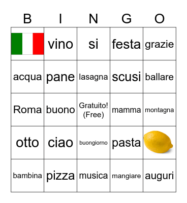 Buon Compleanno Gisele! Bingo Card