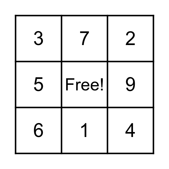 Les nombres 1-10 Bingo Card