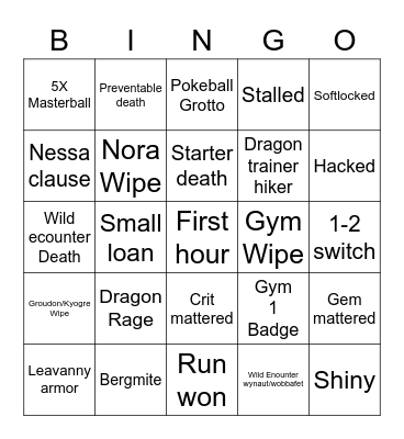 insurgence Bingo Card