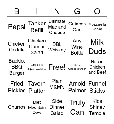 Server Bingo Card