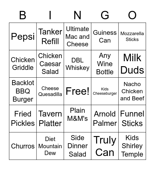 Server Bingo Card