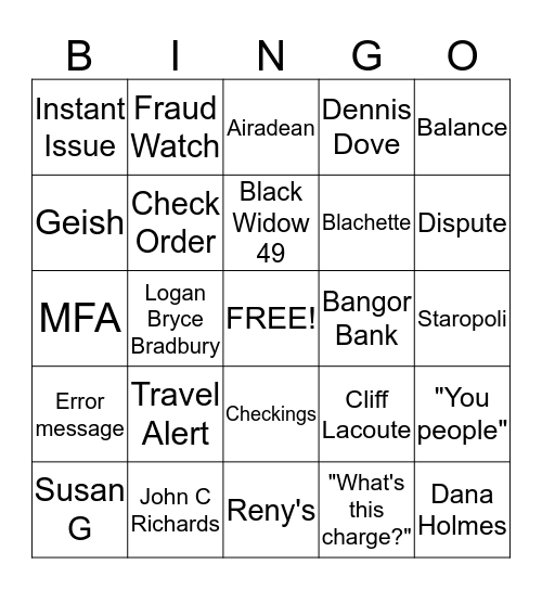 CCC BINGO Card