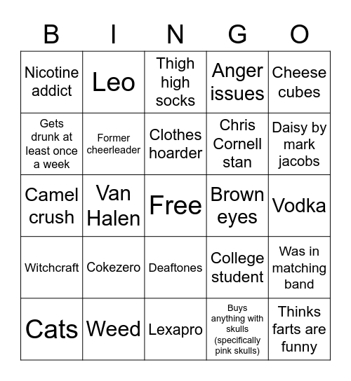 Laura’s Bingo Card