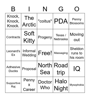 Shenny Bingo Card