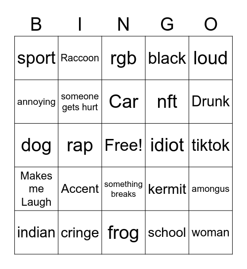 Memes Bingo Card