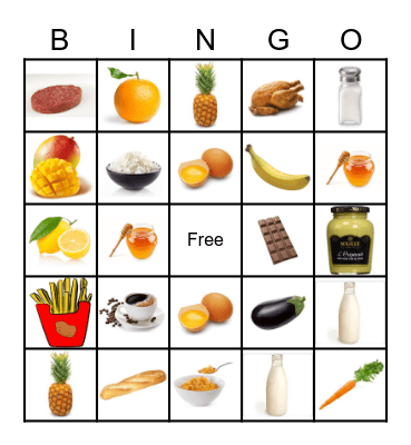 FOOD Bingo Card