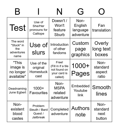 MSPFA Bingo Card