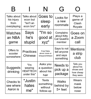 Brian Bingo Card