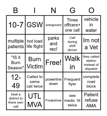 Firefighter bingo lowell Bingo Card