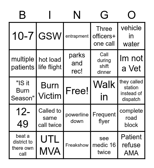 Firefighter bingo lowell Bingo Card