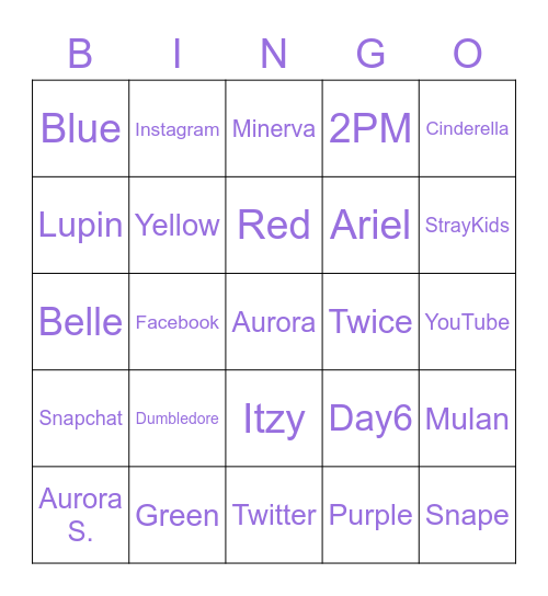 Ari's Bingo Card