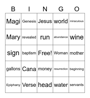 Sermon Bingo Card