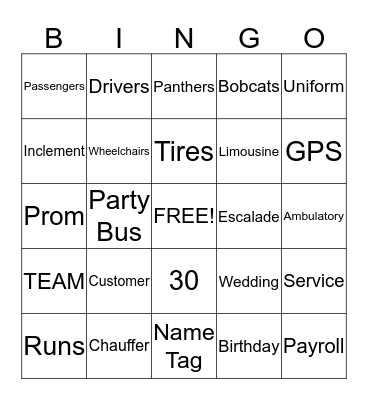 R & R Bingo Card