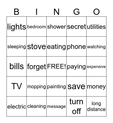 Step Forward 1 Bingo Card
