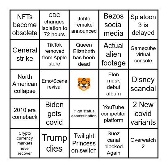 2022 BINGO Card