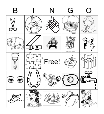 English Vocabulary Bingo Card