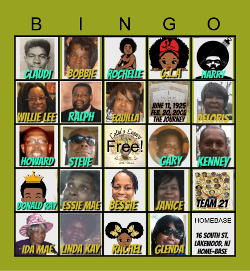 TEAM 21 Bingo Card