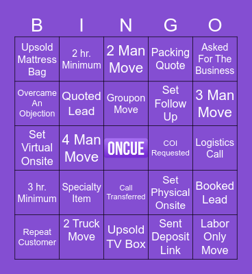 Shadow Session Bingo Card