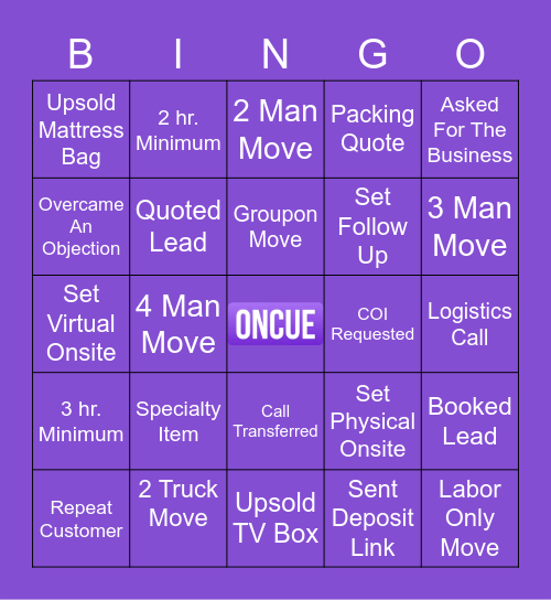 Shadow Session Bingo Card