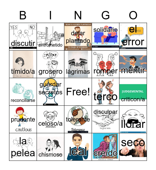 CCHS--Spanish 3, Unit 3 Vocabulary BINGO Card