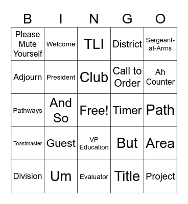 Listener Bingo Card