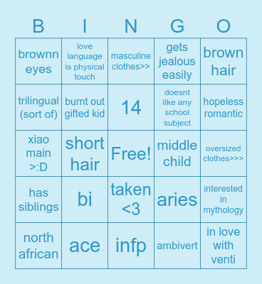 seven bingo ! :o Bingo Card