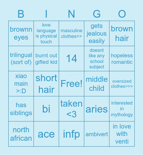 seven bingo ! :o Bingo Card