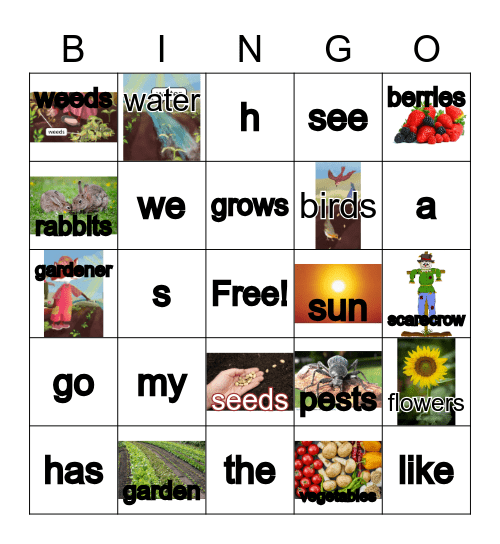 GK U5 W1 My Garden Grows Bingo Card
