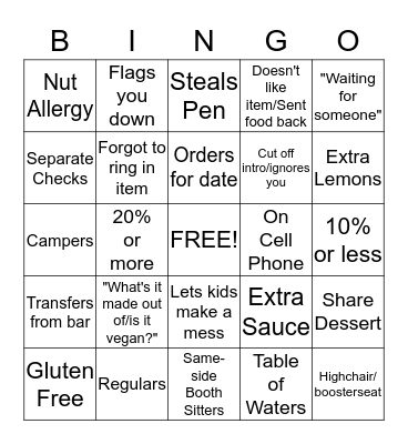 Server Bingo Card
