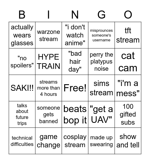 Brylee Bingo Card