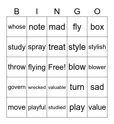 purple bingo lesson 40-44 Bingo Card