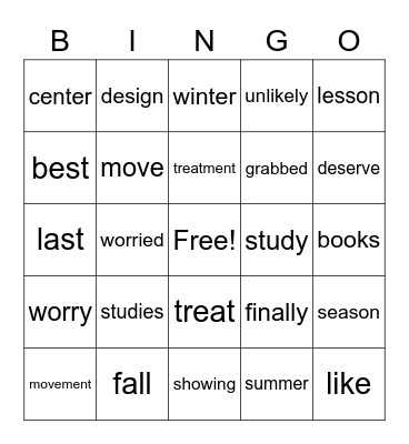 purple lesson 45-49 Bingo Card