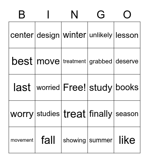 purple lesson 45-49 Bingo Card