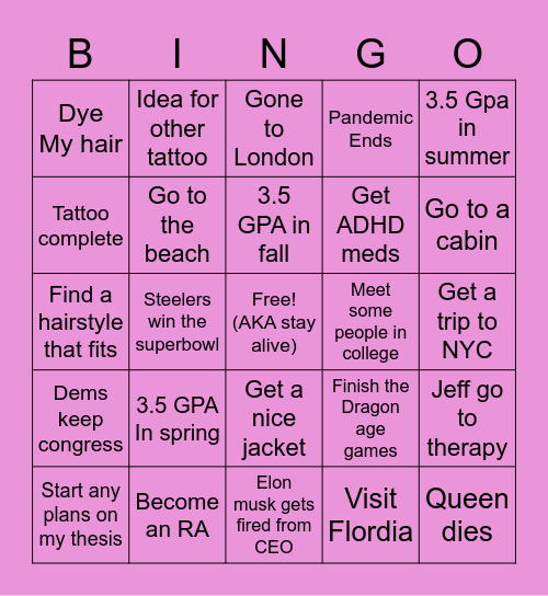 2022  Bingo Card