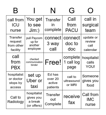 Access Center Bingo Card