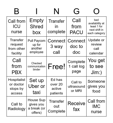 Access Center Bingo Card