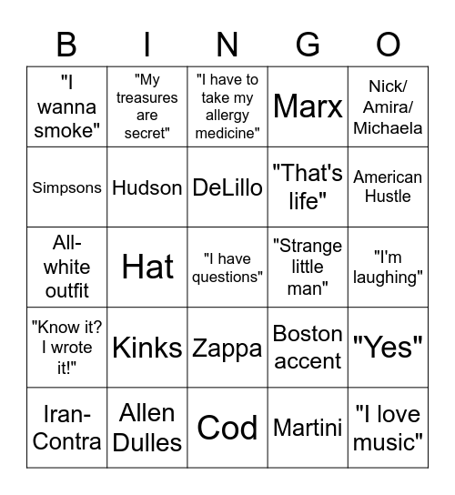 Flo Bingo Card