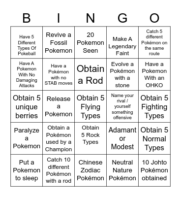 PokeSquad Bingo Card