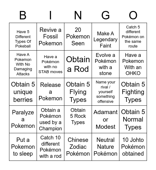 PokeSquad Bingo Card
