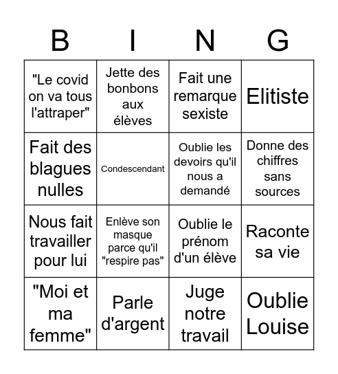 LE BINGO DE COMBRET Bingo Card