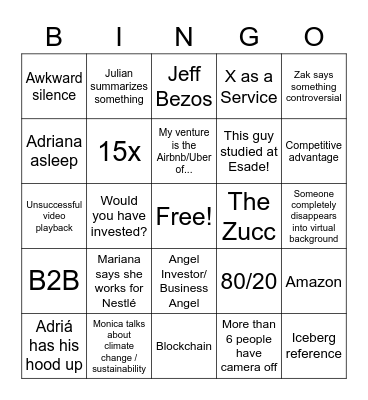 COVID Season Entrepr. BINGO Card