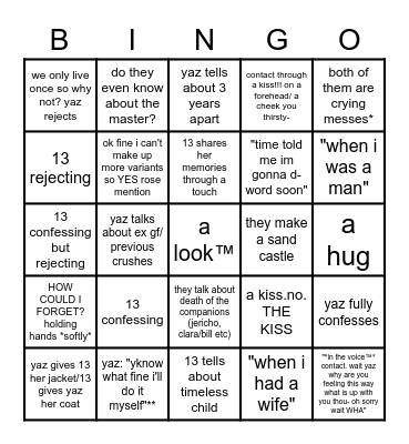 thasmin beach scene Bingo Card